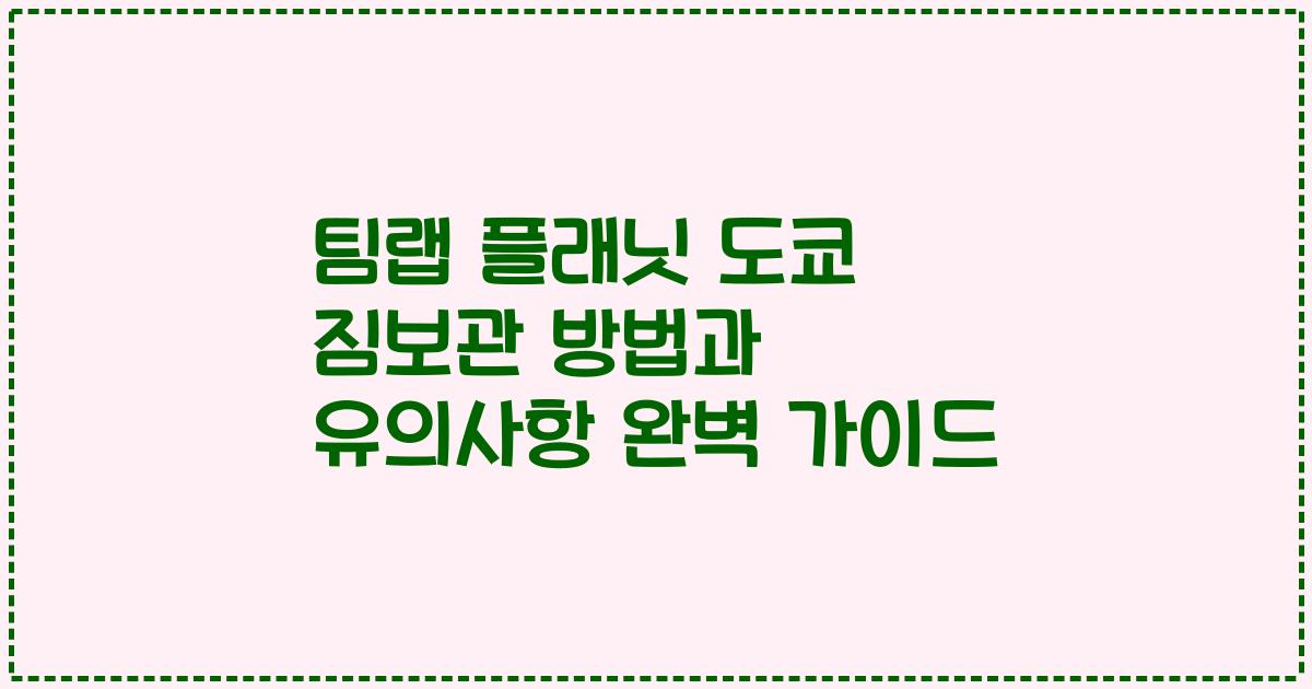 팀랩 플래닛 도쿄 짐보관 방법과 유의사항 완벽 가이드
